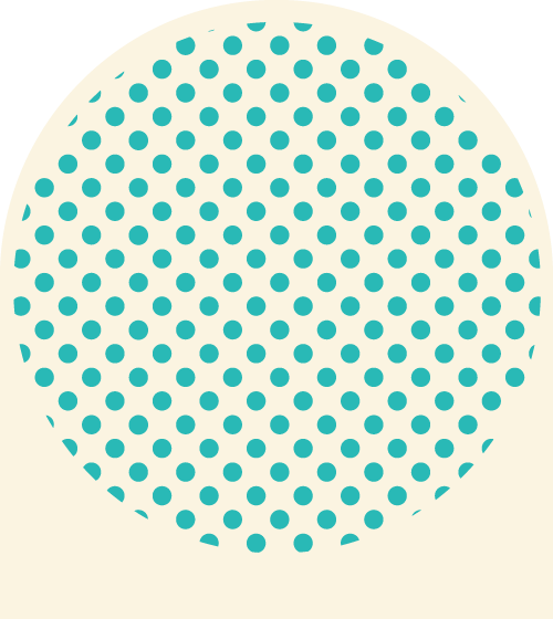 Circle of blue halftone dots