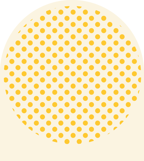 Circle of yellow halftone dots